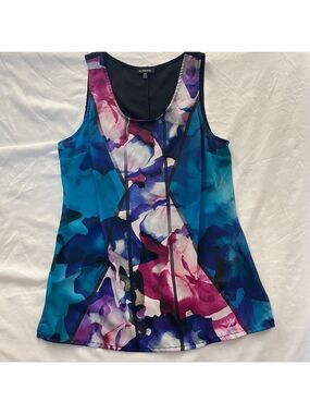Le Château Abstract Floral Shell Tank Top Made in Canada M